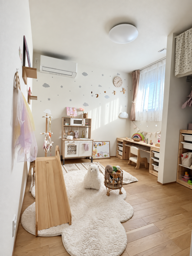 4.5畳の子ども部屋に置いたIKEAのDUKTIGおままごとキッチン