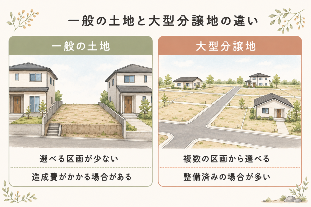 一般の土地と大型分譲地の違い